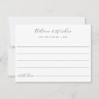 Advies en wensen Wedding Note Kaart