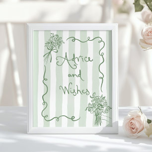 Advies en wensen Whimsical Sagge green Bridal Poster