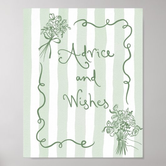 Advies en wensen Whimsical Sagge green Bridal Poster (Voorkant)