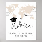 Advies & Geschenken Wereldkaart afstudeerfeest Poster (Voorkant)