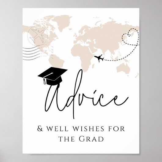 Advies & Geschenken Wereldkaart afstudeerfeest Poster (Voorkant)