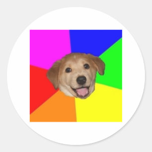 Advies Hond Advies Dierlijke meme Ronde Sticker