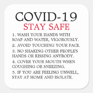 Advies van Covid-19 Vierkante Sticker