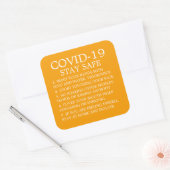 Advies van Covid-19 Vierkante Sticker (Envelop)