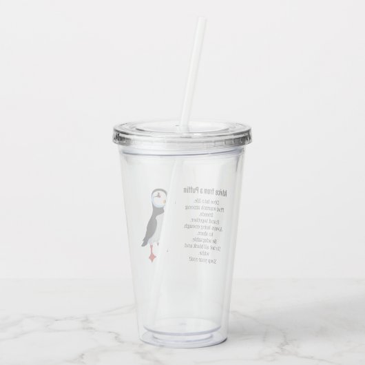 Advies van een Puffin Design Acryltrommel Acryl Drinkbeker (Achterkant)
