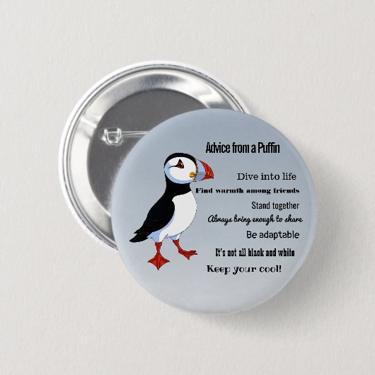 Advies van een Puffin Design Button (Voorkant /achterkant)