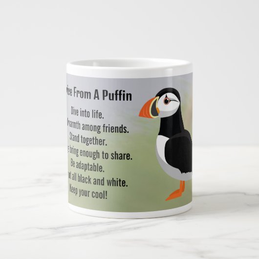 Advies van een Puffin Design Extra Grote Beker (Voorkant)