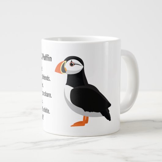 Advies van een Puffin Design Extra Grote Beker (Voorkant rechts)