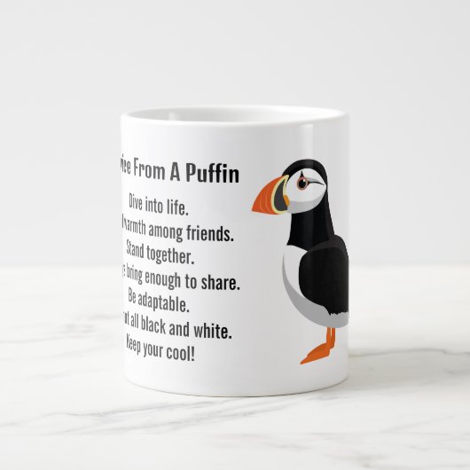 Advies van een Puffin Design Extra Grote Beker (Voorkant)