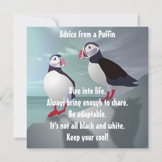 Advies van een Puffin Design Flat Kaart (Voorkant)