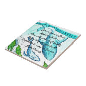 Advies van een Whale Ceramic Tile Tegeltje (Zijkant)