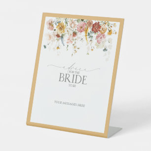 advies van elegante gele wilde bloem aan de bruid reclamebord met voetstuk