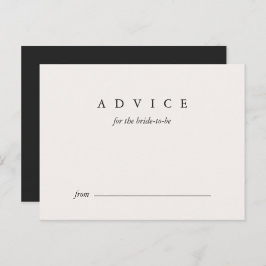 Advies van het vrijgezellenfeest voor de Bride Bla (Voorkant / Achterkant)