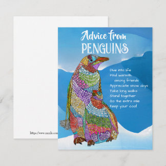 Advies van Penguins Flat Wenskaart Kaart