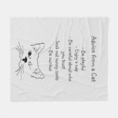 Advies van Winking Cat Fun Animal Humor Fleece Deken (Voorkant (Horizontaal))