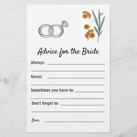 Advies voor de Bride - Flowers Flyer (Voorkant)