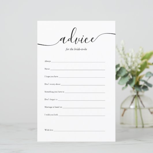Advies voor de Bride Script-kaart (Staand voorkant)