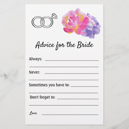 Advies voor de Bride - Violet Flowers Flyer (Voorkant)