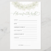 Advies voor de bruid Bruidsfeest spel flyer (Voorkant)