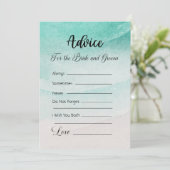 Advies voor de bruid en bruidegom Abstract strand Kaart (Staand voorkant)