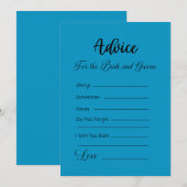 Advies voor de bruid en bruidegom Cerulean Blue Kaart (Voorkant / Achterkant)