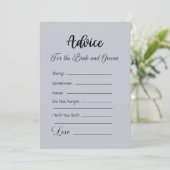 Advies voor de bruid en bruidegom Cloud Grey Kaart (Staand voorkant)