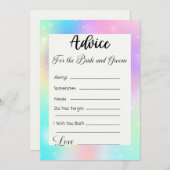Advies voor de bruid en bruidegom Pastel Rainbow Kaart (Voorkant / Achterkant)