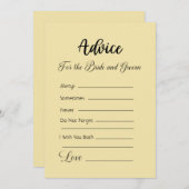 Advies voor de bruid en bruidegom vanille kaart (Voorkant / Achterkant)