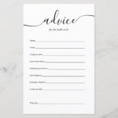 Advies voor de bruid script bruiloft kaart (Voorkant)