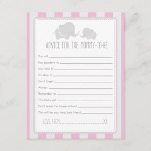 Advies voor de mammie-om-Baby shower-game-kaart Kaart