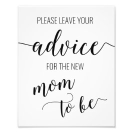 Advies voor de moeder als Baby shower-Kaart Foto Afdruk