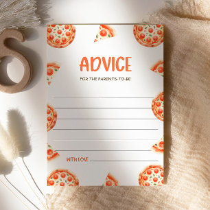 Advies voor de ouders, Pizza Baby shower Advies Kaart