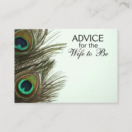 Advies voor de vrouw om Kaarten van de peacock te (Voorkant)