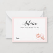 Advies voor Mama Pink Teddy Bear Baby shower Notitiekaartje (Voorkant)