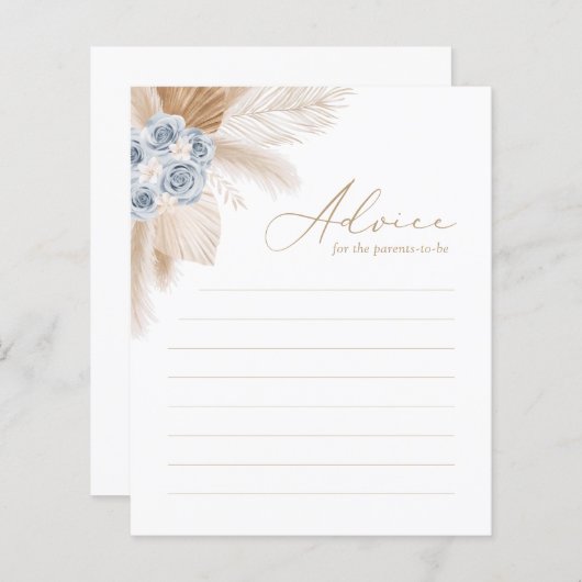 Advies voor ouders Boho Pampas Grass Baby shower (Voorkant / Achterkant)