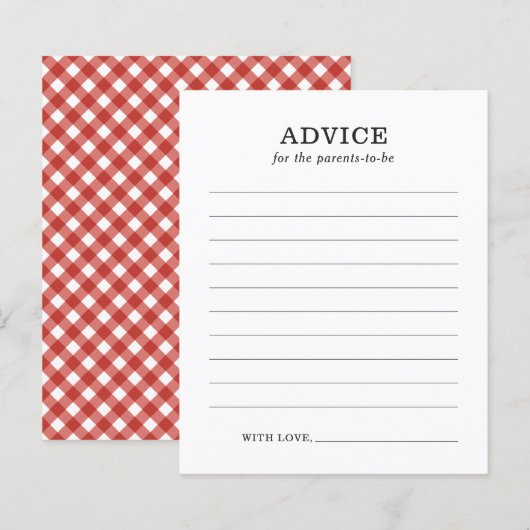 Advies voor Ouders Rustic BBQ Baby shower Game (Voorkant / Achterkant)