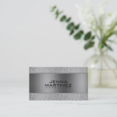 Advies voor Silver Glitter & Metallic Silver Mash Visitekaartje (Staand voorkant)