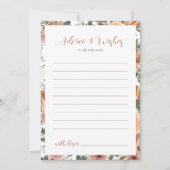 Advies & Wensen Blush Bloemen Herfst Vrijgezellenf Kaart (Voorkant)