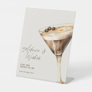 Advies & wensen Espresso Martini Vrijgezellenfeest Reclamebord Met Voetstuk