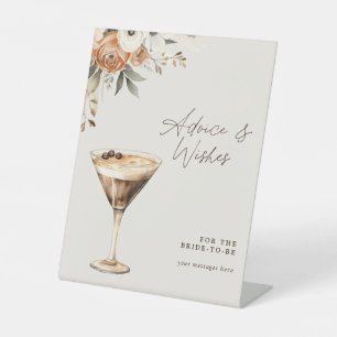 Advies & wensen Espresso Martini Vrijgezellenfeest Reclamebord Met Voetstuk