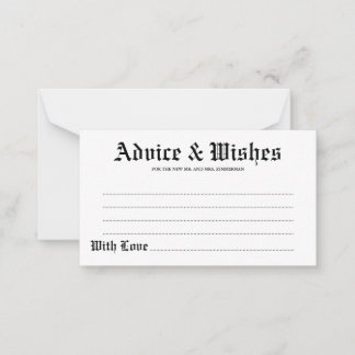 Advies & Wensen Gotische Bruiloft Kaart