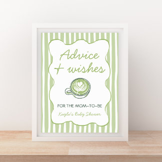 Advies & Wensen Matcha Groene Thee Baby Shower Poster