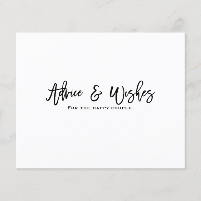 Advies & Wensen Modern Script Bruiloft Shower Fees (Voorkant)