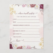 Advies & Wensen voor Bruid en Bruidegom Bruiloftsf Briefkaart (Voorkant)