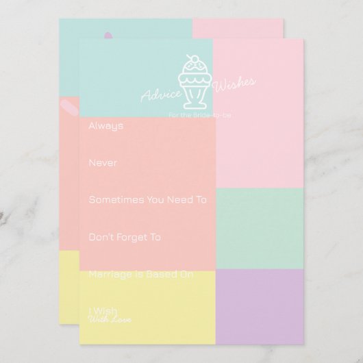 Advies & wensen voor het bruid Vrijgezellenfeest (Voorkant / Achterkant)