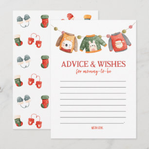 Advies & Wensen voor Moeders, Kerst Baby Shower Notitiekaartje