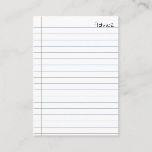 Advies Wit gevoerd Notitieboek papier Informatiekaartje (Voorkant)