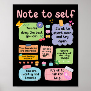 Adviseur Note for Self Mental Health School Psycho Poster
