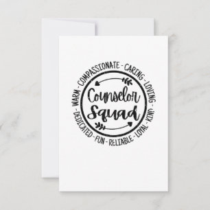 Adviseur Squad School Counsling Teacher Bedankkaart