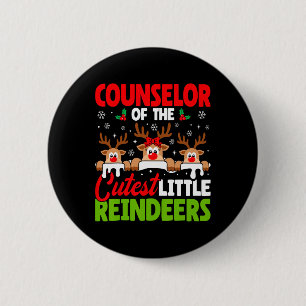 Adviseur van de Schattigee rendieren Kerstmis Coun Ronde Button 5,7 Cm